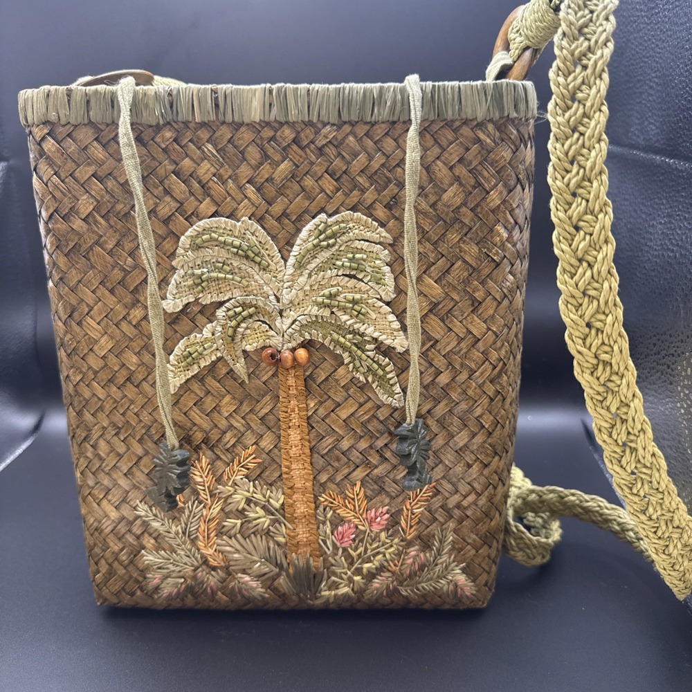 Cappelli Straworld Woven Palm Tree Tote Bag 9"